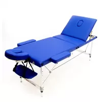 Стол массажный MET Comfort A3, артикул 18464, 3-х секционный складной алюминиевый, синий Стол массажный MET Comfort A3, артикул 18464, 3-х секционный складной алюминиевый, синий