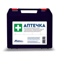 Аптечка Мирал для оказания первой помощи в организациях, осуществляющих образовательную деятельность по Приказу 261н, пластиковый футляр Аптечка Мирал для оказания первой помощи в организациях, осуществляющих образовательную деятельность по Приказу 261н, пластиковый футляр