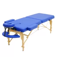 Стол массажный MET Comfort PRO W2, артикул 19027, 2-х секционный складной на буковом каркасе с регулировкой высоты, синий Стол массажный MET Comfort PRO W2, артикул 19027, 2-х секционный складной на буковом каркасе с регулировкой высоты, синий