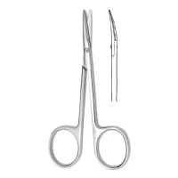 Ножницы глазные тупоконечные вертикально-изогнутые 113 мм Hilbro 10.0329.11 Ножницы глазные тупоконечные вертикально-изогнутые 113 мм Hilbro 10.0329.11