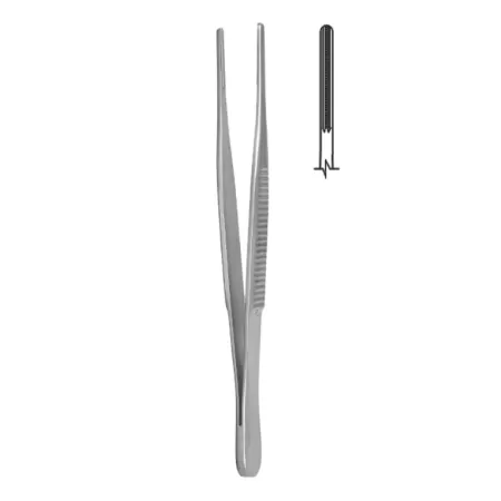 Пинцет сосудистый прямой с атравматической нарезкой Hilbro 34.0045 Пинцет сосудистый прямой с атравматической нарезкой Hilbro 34.0045