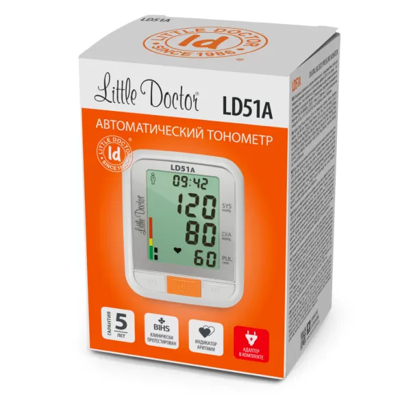 Тонометр автоматический на плечо Little Doctor LD51A с манжетой 25-36 см и адаптером Тонометр автоматический на плечо Little Doctor LD51A с манжетой 25-36 см и адаптером