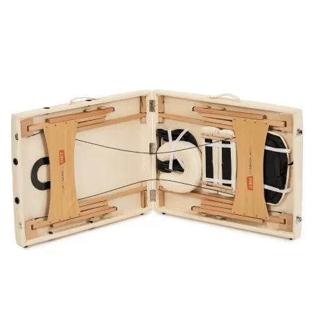 Стол массажный MET Comfort W2, артикул 18452, 2-х секционный складной на буковом каркасе с регулировкой высоты, кремовый Стол массажный MET Comfort W2, артикул 18452, 2-х секционный складной на буковом каркасе с регулировкой высоты, кремовый