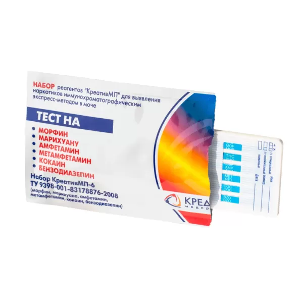 Тесты по моче КреативМП-6 на 6 видов наркотиков, 20 шт Тесты по моче КреативМП-6 на 6 видов наркотиков, 20 шт