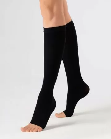 Гольфы компрессионные OFA BAMBERG Classic унисекс с открытым носком 2 класс компрессии цвет черный 