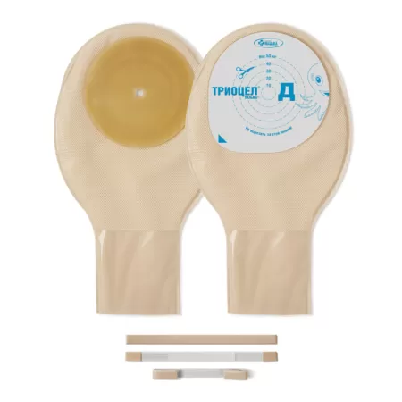 Калоприемник ТРИОЦЕЛ-Д дренируемый, прозрачный, диаметр стомы 7-50мм N5