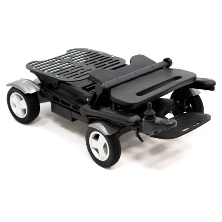 Кресло-коляска с электроприводом MET Compact Pro 4WS, артикул 20018, складная, с анатомическим сиденьем и системой подруливания задних колес Кресло-коляска с электроприводом MET Compact Pro 4WS, артикул 20018, складная, с анатомическим сиденьем и системой подруливания задних колес