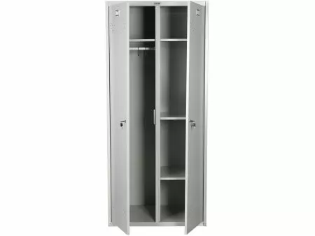 Шкаф из стали двустворчатый для одежды и инвентаря Практик МД LS(LE)-21-80U Шкаф из стали двустворчатый для одежды и инвентаря Практик МД LS(LE)-21-80U