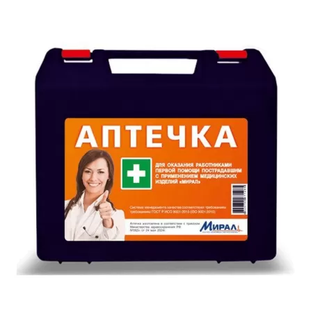 Аптечка Мирал для оказания работниками первой помощи по Приказу 262н от 24.05.2024г., пластиковый футляр Аптечка Мирал для оказания работниками первой помощи по Приказу 262н от 24.05.2024г., пластиковый футляр