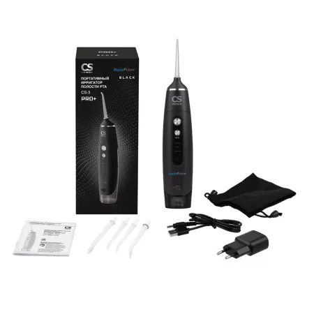 Ирригатор полости рта портативный CS Medica AquaPulsar CS-3 PRO+ Black Ирригатор полости рта портативный CS Medica AquaPulsar CS-3 PRO+ Black