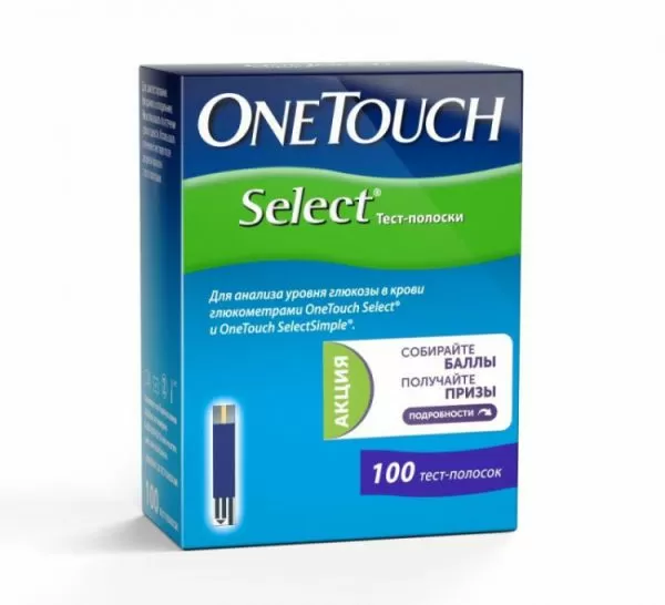 Тест-полоски One Touch Select Plus №100 Тест-полоски One Touch Select Plus №100