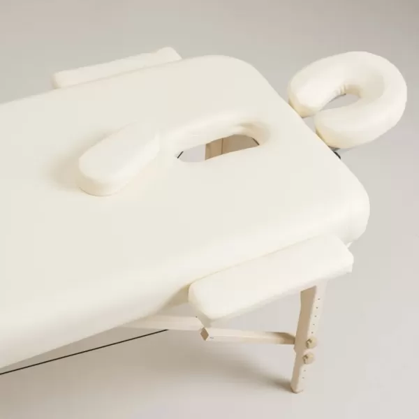 Стол массажный MET Comfort PRO W2, артикул 19028, 2-х секционный складной на буковом каркасе с регулировкой высоты, кремовый Стол массажный MET Comfort PRO W2, артикул 19028, 2-х секционный складной на буковом каркасе с регулировкой высоты, кремовый