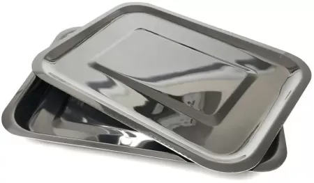 Лоток прямоугольный с крышкой  ЛМПрК - "Медикон", 300х220х30 ( AISI 430 (08Х17Т)) Лоток прямоугольный с крышкой  ЛМПрК - "Медикон", 300х220х30 ( AISI 430 (08Х17Т))