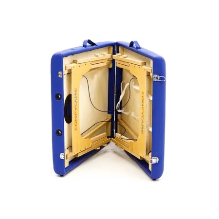 Стол массажный MET Comfort W2, артикул 18862, 2-х секционный складной на буковом каркасе с регулировкой высоты, синий Стол массажный MET Comfort W2, артикул 18862, 2-х секционный складной на буковом каркасе с регулировкой высоты, синий