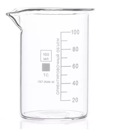 Стакан Н-1-100  низкий с носиком 100 мл стекло МиниМед Стакан Н-1-100  низкий с носиком 100 мл стекло МиниМед