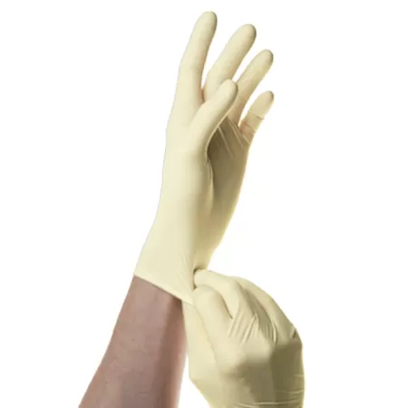 Перчатки смотровые латексные нестерильные опудренные (упаковка 50 пар) Перчатки смотровые латексные нестерильные опудренные (упаковка 50 пар)