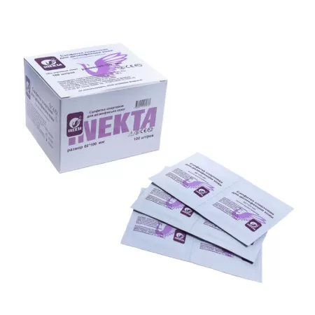 Салфетка спиртовая медицинская 60х100 мм INEKTA (упаковка 100 шт) Салфетка спиртовая медицинская 60х100 мм INEKTA (упаковка 100 шт)