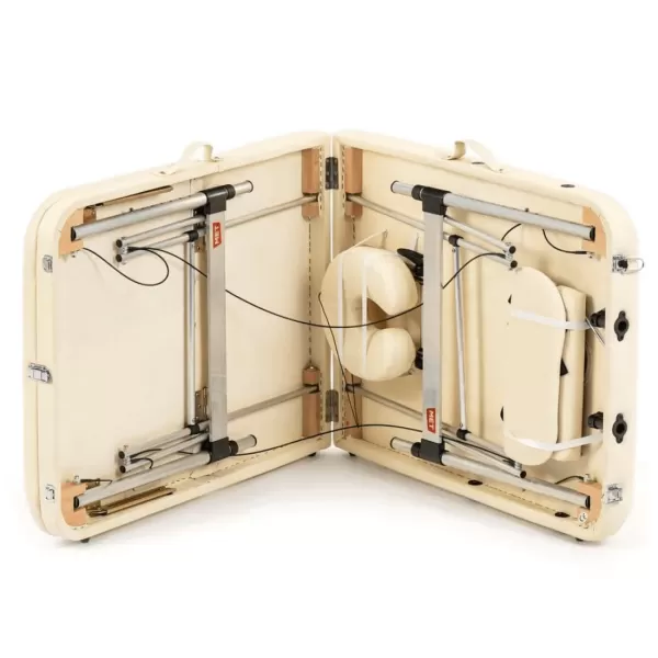 Стол массажный MET Comfort A3, артикул 18465, 3-х секционный складной алюминиевый, кремовый Стол массажный MET Comfort A3, артикул 18465, 3-х секционный складной алюминиевый, кремовый