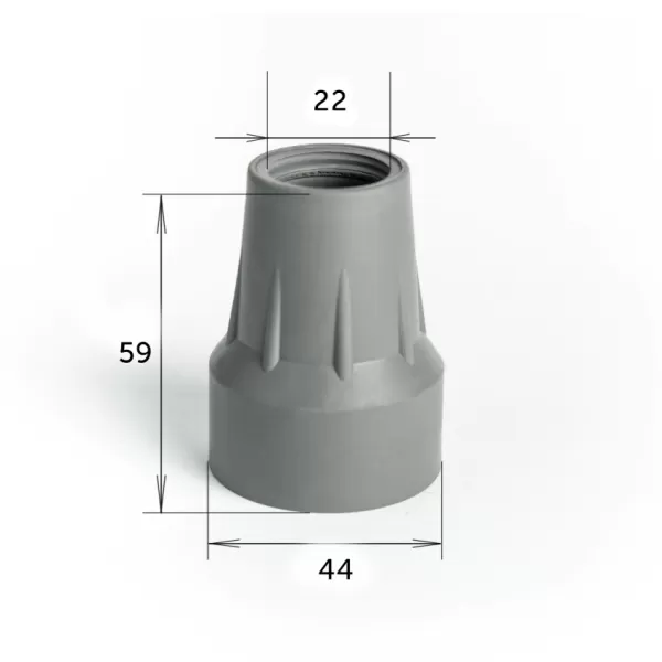 Насадка на костыли Barry Viva 22/GR, 22мм, серая Насадка на костыли Barry Viva 22/GR, 22мм, серая