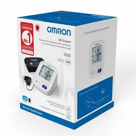 Тонометр автоматический на плечо OMRON M3 Expert с манжетой 22-42 см и адаптером (HEM-7154-ALRU) Тонометр автоматический на плечо OMRON M3 Expert с манжетой 22-42 см и адаптером (HEM-7154-ALRU)