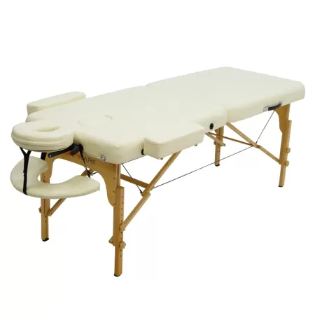 Стол массажный MET Comfort PRO W2, артикул 19028, 2-х секционный складной на буковом каркасе с регулировкой высоты, кремовый Стол массажный MET Comfort PRO W2, артикул 19028, 2-х секционный складной на буковом каркасе с регулировкой высоты, кремовый