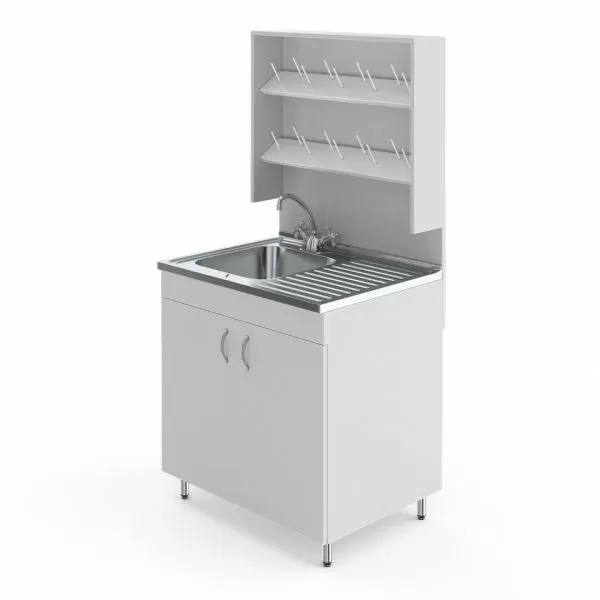 Стол лабораторный с мойкой и сушилкой НВ-800 МО (800×600×1650) Стол лабораторный с мойкой и сушилкой НВ-800 МО (800×600×1650)