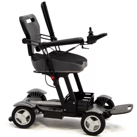 Кресло-коляска с электроприводом MET Compact Pro 4WS, артикул 20018, складная, с анатомическим сиденьем и системой подруливания задних колес Кресло-коляска с электроприводом MET Compact Pro 4WS, артикул 20018, складная, с анатомическим сиденьем и системой подруливания задних колес