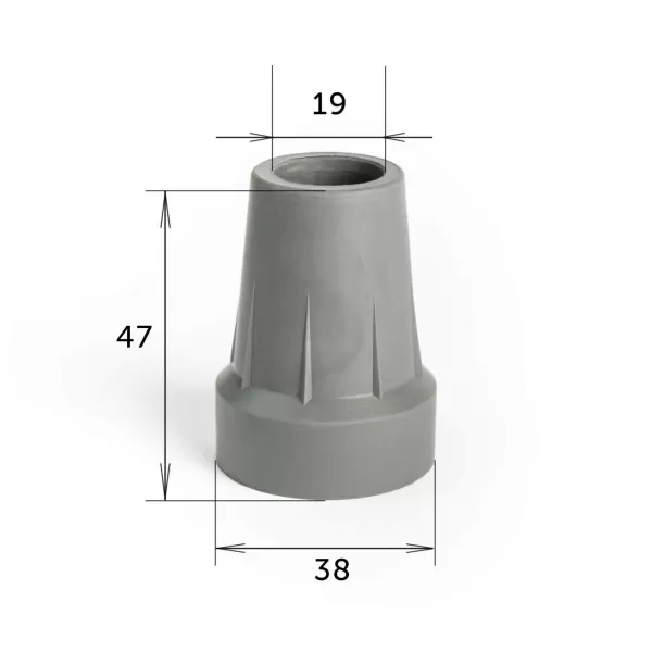 Насадка на костыли Barry Viva 19/GR, 19мм, серая Насадка на костыли Barry Viva 19/GR, 19мм, серая