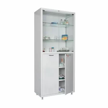 Шкаф медицинский Hilfe МД 2 1780/SG дверцы стекло/металл