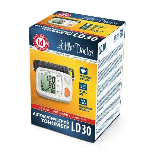 Тонометр автоматический на плечо Little Doctor LD 30 с манжетой 25-36 см и адаптером Тонометр автоматический на плечо Little Doctor LD 30 с манжетой 25-36 см и адаптером