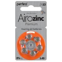 Батарейка для слуховых аппаратов Perfeo ZA13/6BL Airozinc Premium (6 шт, блистер)
