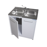 Стол лабораторный с мойкой Белмедматериалы ТМ02 (оцинкованный металл)