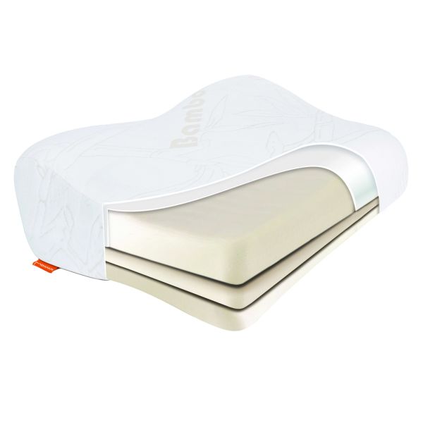 Подушка ортопедическая Luomma Lum F-515, с эффектом памяти и выемкой под плечо, валики 14 и 9 см, с регулировкой по высоте