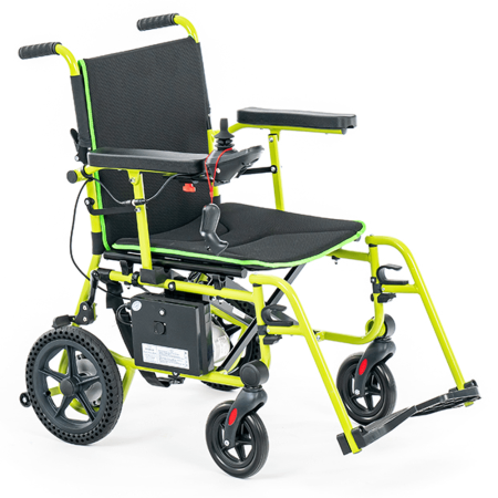 Кресло-коляска с электроприводом MET Compact 15, артикул 20005, суперлегкая, складная, с пультом ДУ для сопровождающих лиц