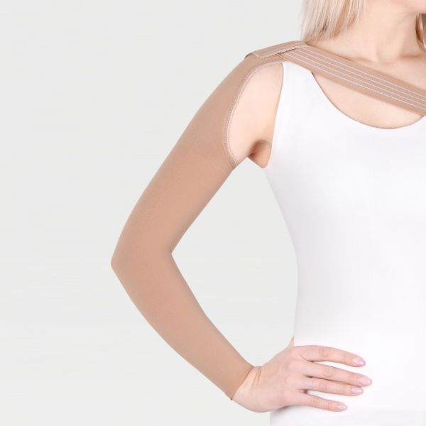 Рукав компрессионный IDEALISTA ID-402 2 класс компрессии с фиксатором цвет карамель 