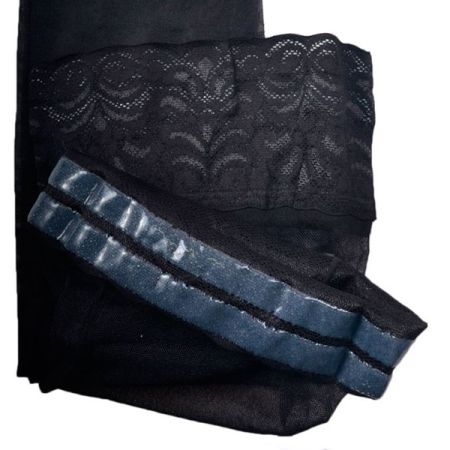 Чулки компрессионные Ergoforma 221 женские 2 класс компрессии с закрытым носком и кружевной резинкой полупрозрачные черные 