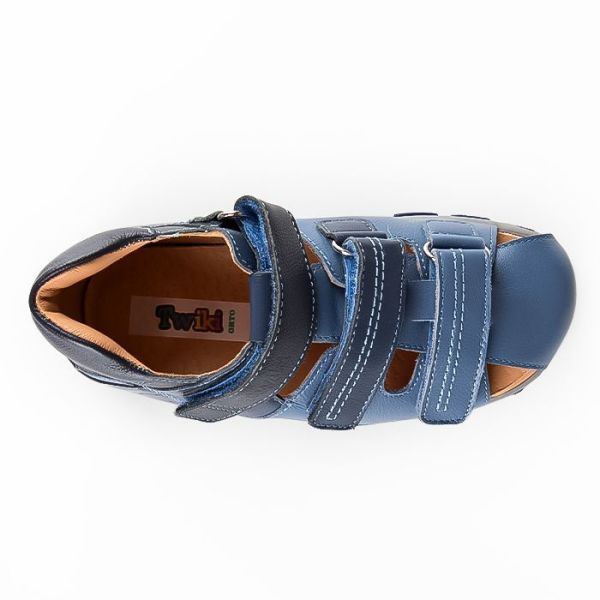 Сандалии ортопедические детские TWIKI TW-134-18 кожаные с открытым носом цвет синий 
