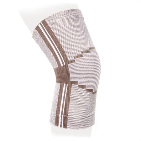 Бандаж на коленный сустав Экотен Ttoman KS-E02 с пружинными ребрами жесткости, бежевый 