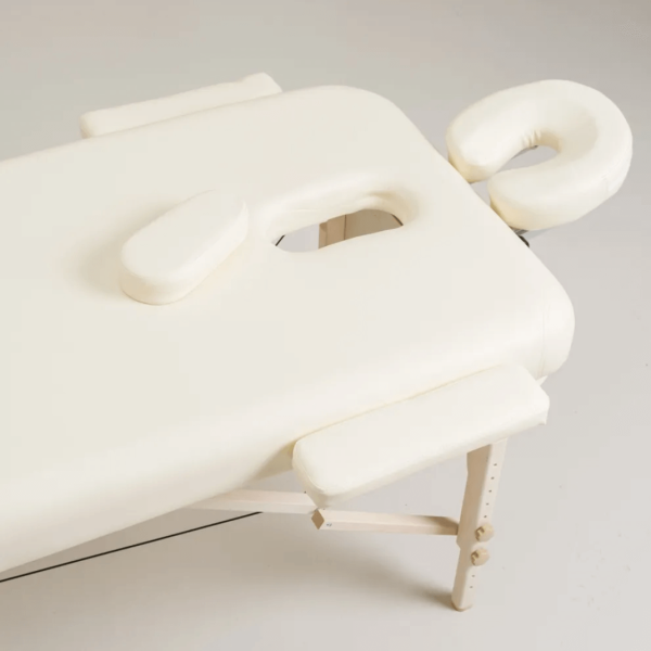 Стол массажный MET Comfort PRO W2, артикул 19028, 2-х секционный складной на буковом каркасе с регулировкой высоты, кремовый Стол массажный MET Comfort PRO W2, артикул 19028, 2-х секционный складной на буковом каркасе с регулировкой высоты, кремовый