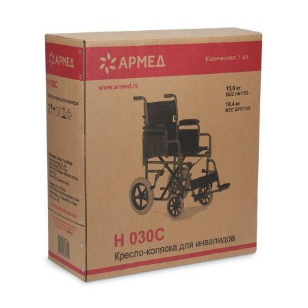 Кресло-каталка для инвалидов Армед H 030C, ширина сиденья 43 см