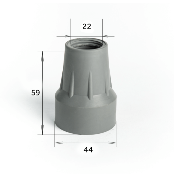 Насадка на костыли Barry Viva 22/GR, 22мм, серая Насадка на костыли Barry Viva 22/GR, 22мм, серая