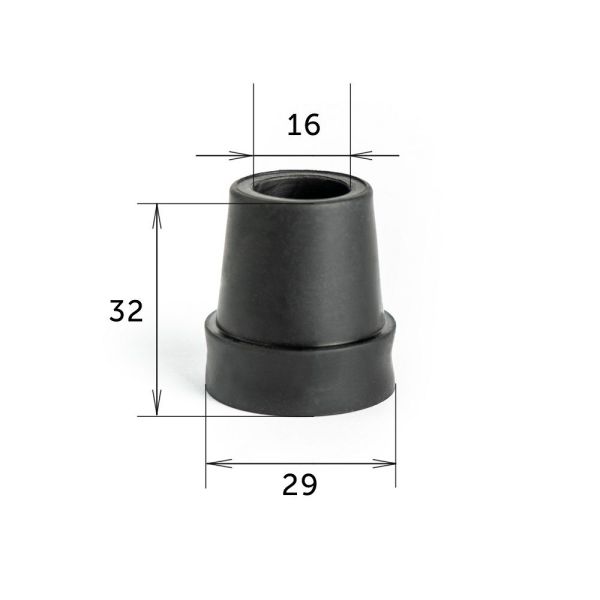 Насадка для трости Barry Viva 16/BL, 16мм, черная