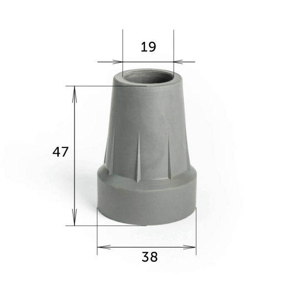 Насадка на костыли Barry Viva 19/GR, 19мм, серая Насадка на костыли Barry Viva 19/GR, 19мм, серая