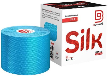 Кинезио тейп BBalance шелковый Silk, 5см*5м голубой