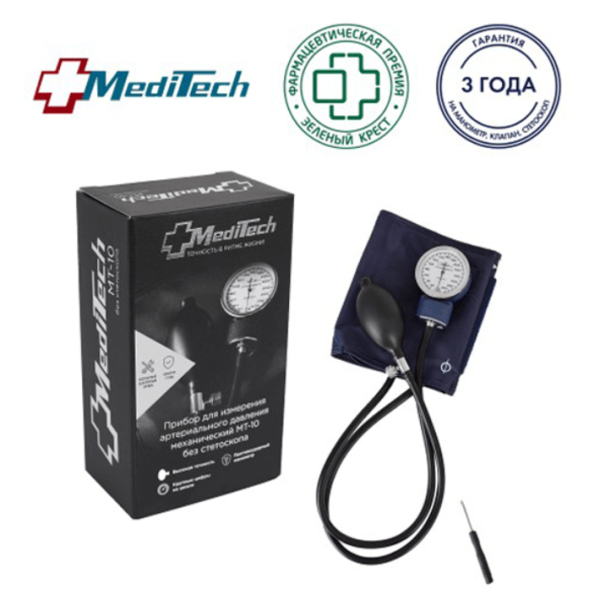 Тонометр механический на плечо Meditech MT-10 с манжетой 25-40,5 см, без стетоскопа  Тонометр механический на плечо Meditech MT-10 с манжетой 25-40,5 см, без стетоскопа